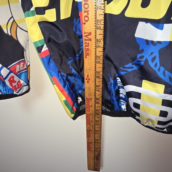 Reason Windbreaker Jacket Mens Size M Red Half Zip Sailor Teddy Bear Hooded - Picture 4 of 5